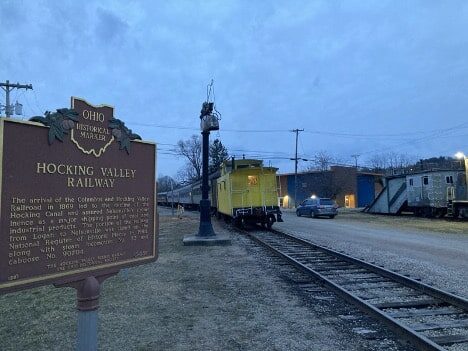 The yellow end of a train.