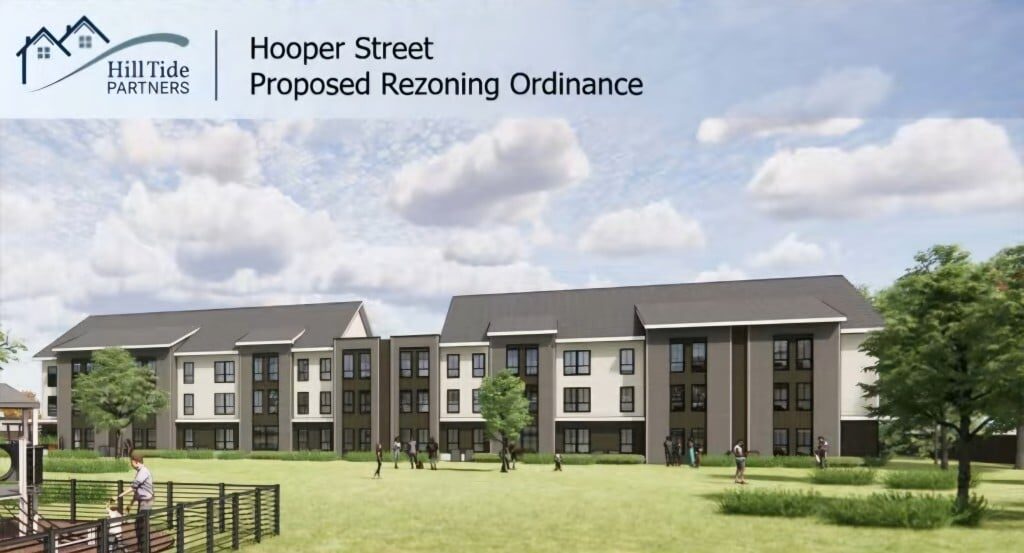 An illustration of a proposed development.