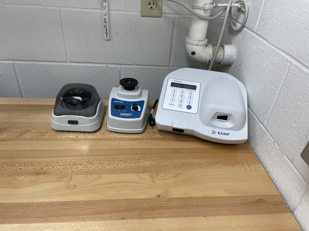 A picture of the white testing equipment for mosquito-borne illnesses.