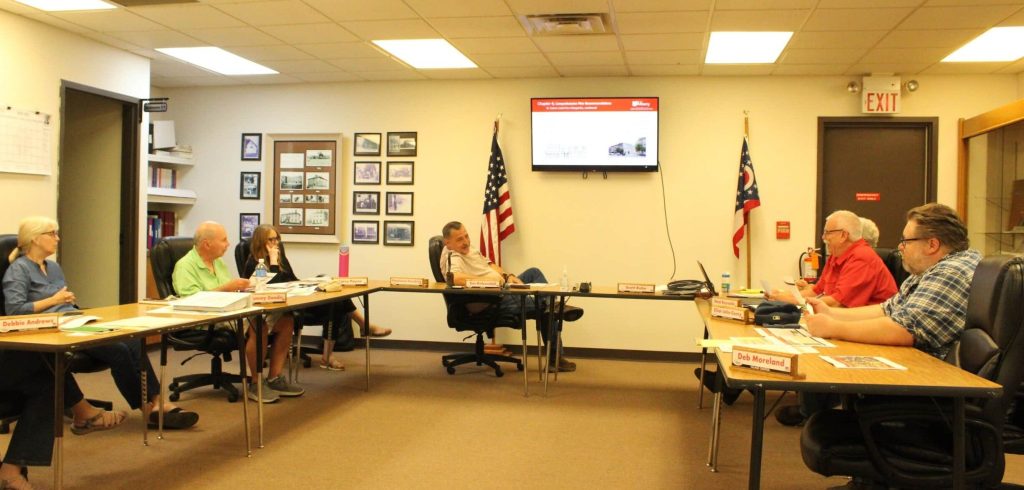 Albany Village Council meeting; people sitting around a table