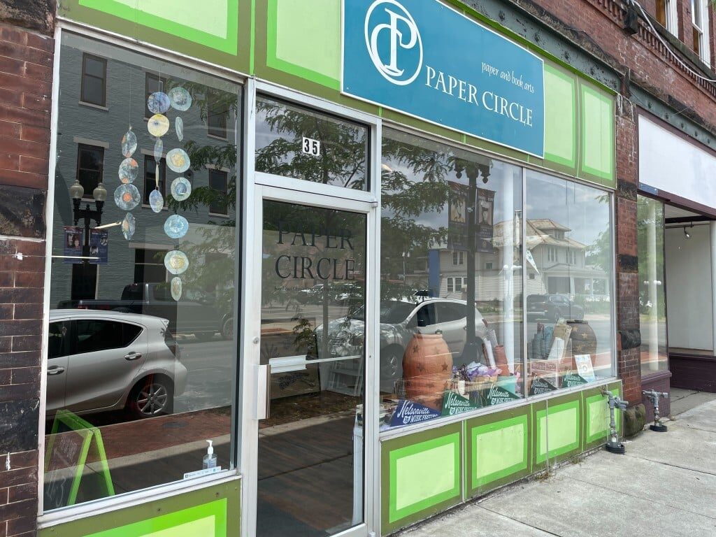 A photo of the Paper Circle storefront in Nelsonville.