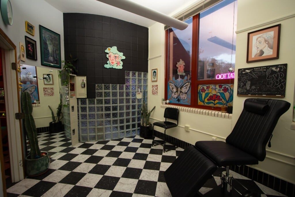 Interior of Tattoo Motel.