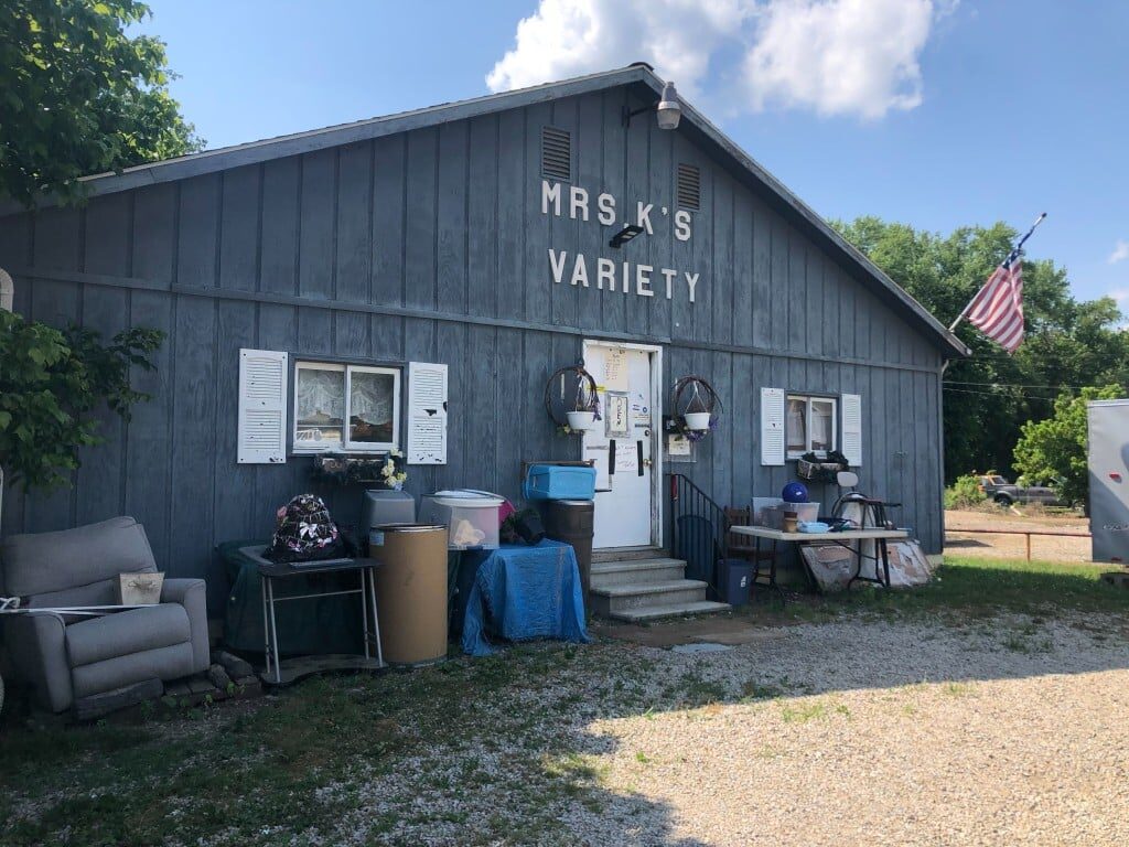 Front of Mrs. K's Variety Store, of Glouster.