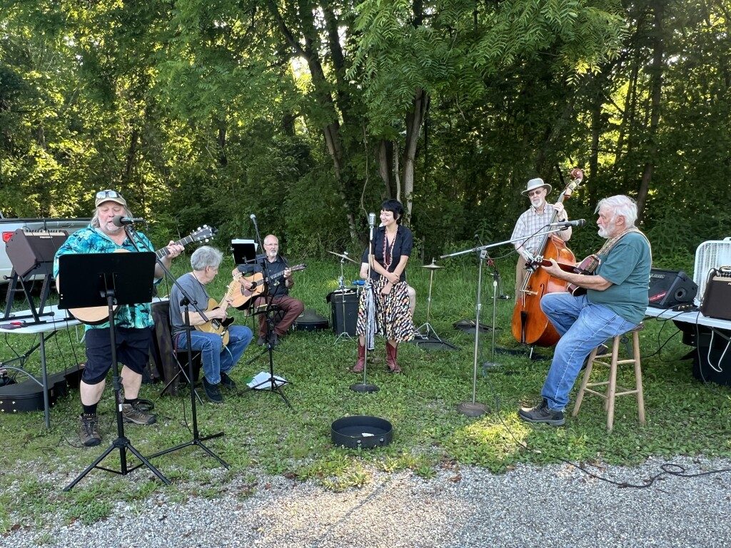 Musicians playing outside