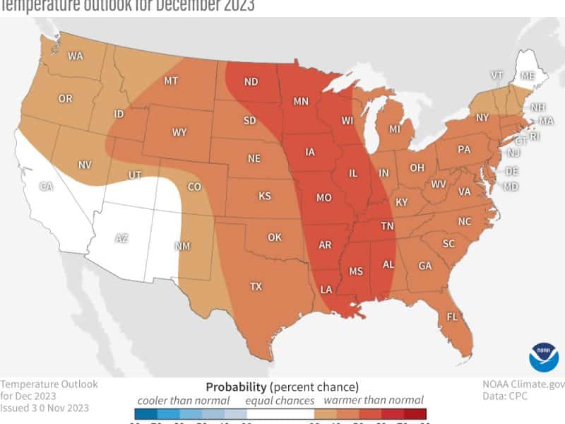 Warm weekend temperatures herald warm, dry winter
