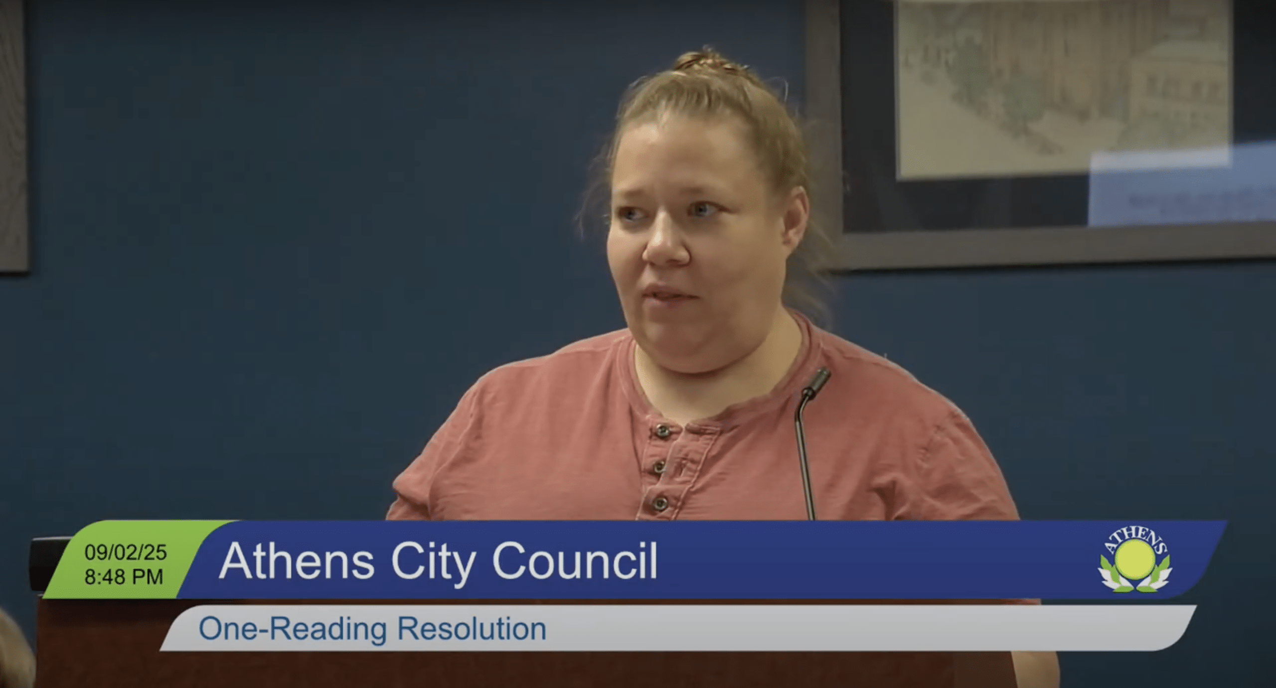 Athens City Council meeting Stacie Tucker