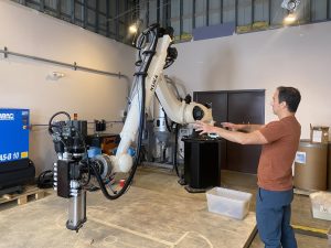 3D-printed homes under construction in Chauncey