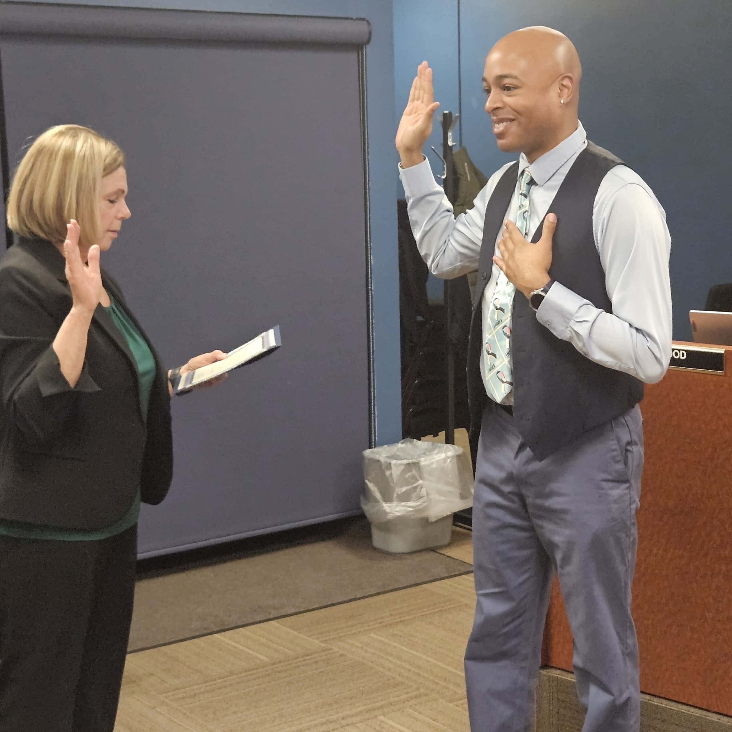 Micah McCarey Council President, swearing in