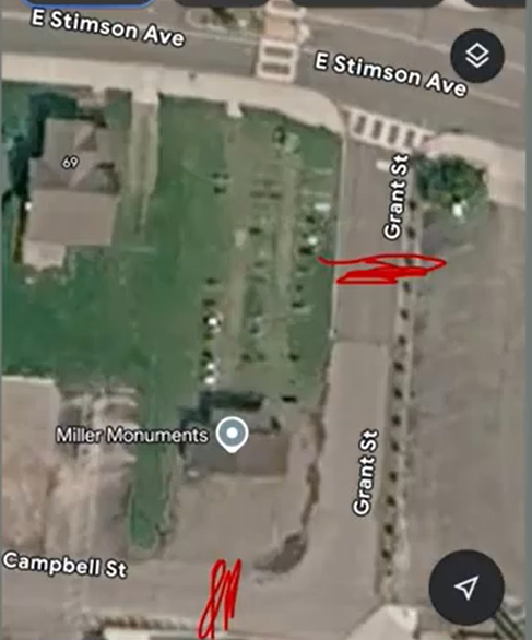 A Google Maps screenshot showing where Porchfest the street closures will take place in May 2026.