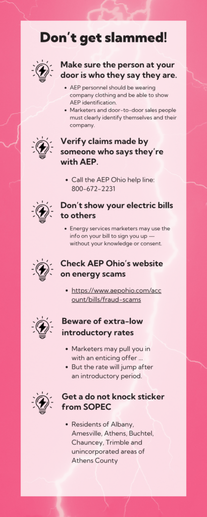 Slamming scam graphic