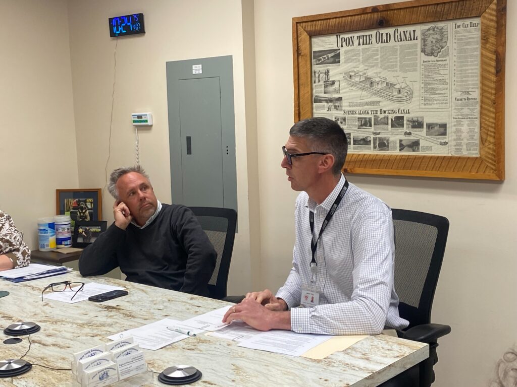 Athens County Department of Job and Family Services employee Jason Terry presented to the Athens County Commissioners