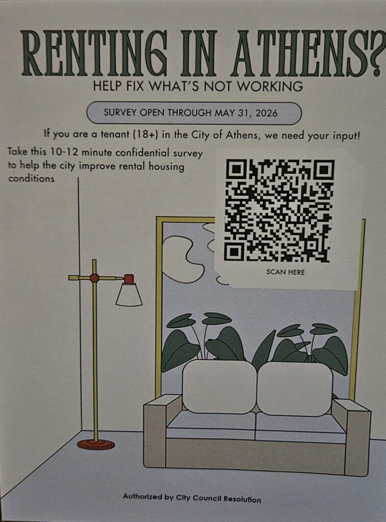 Flyer for OU student renters in Athens 