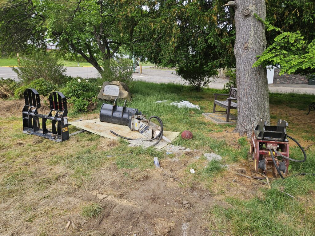 Johnny Appleseed Park with construction equipment.