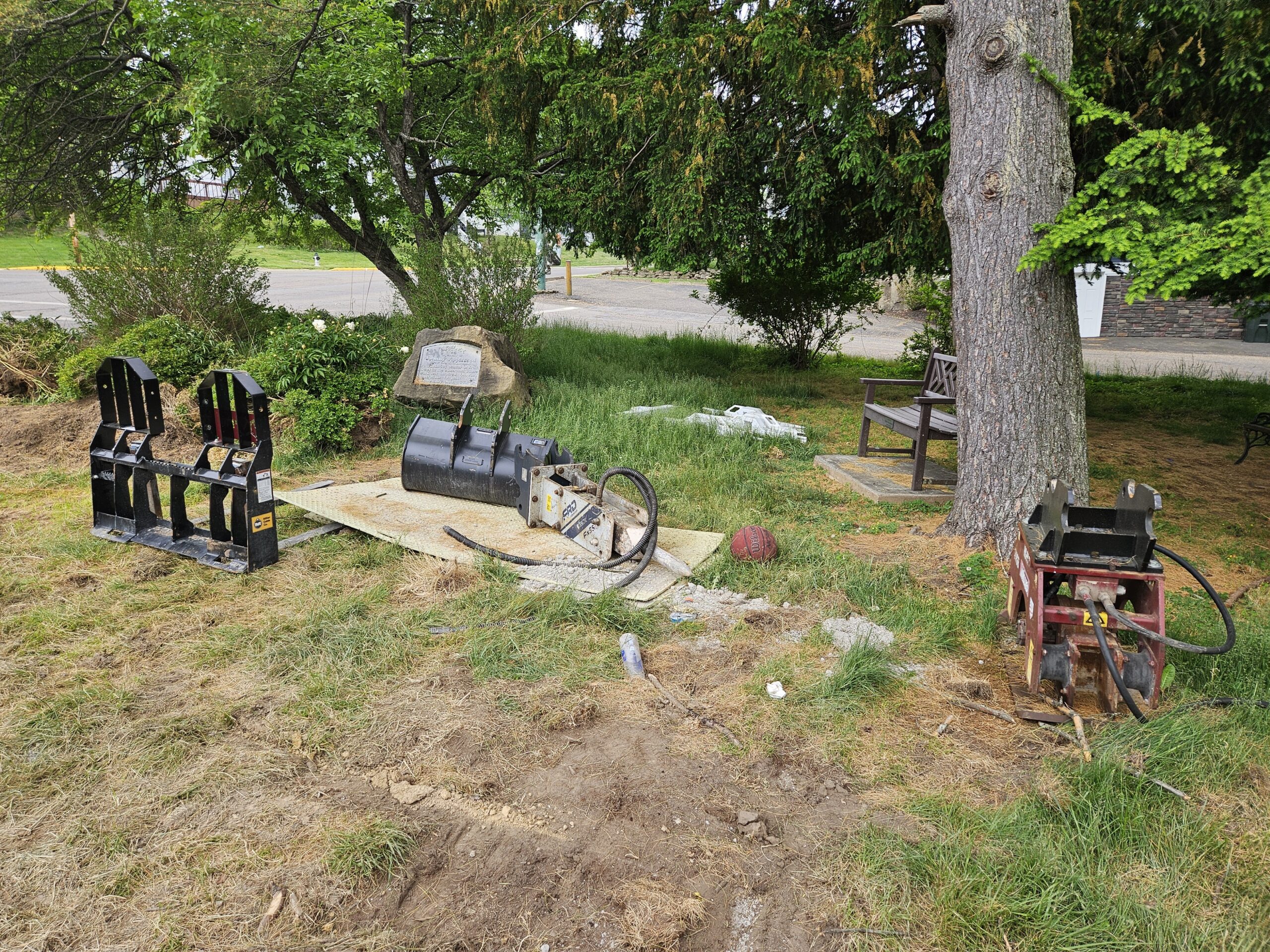 Johnny Appleseed Park with construction equipment.