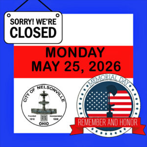 Nelsonville city offices closed Memorial Day