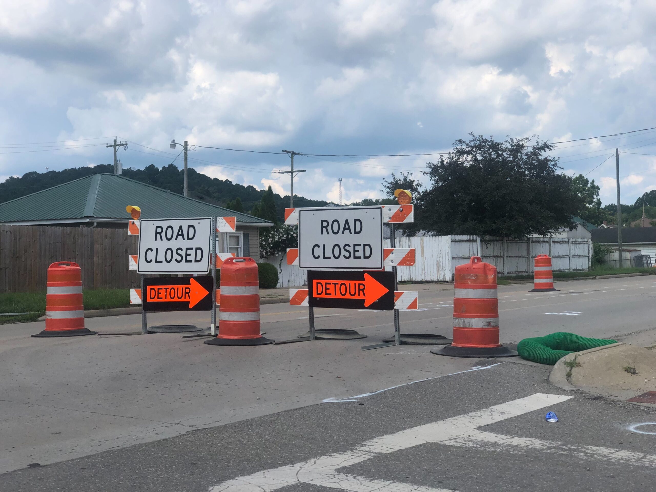 Construction cones and signs