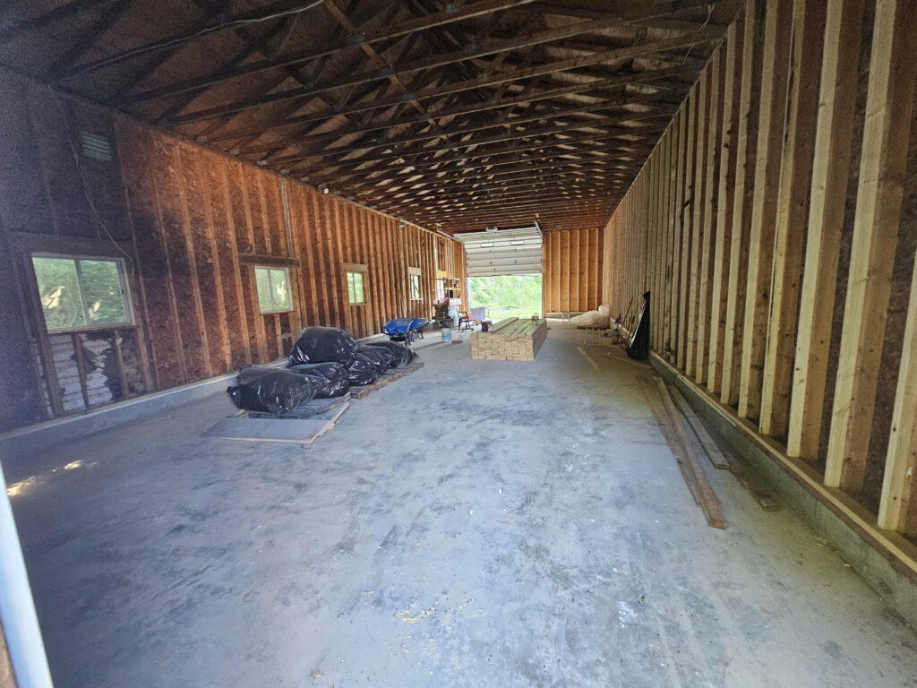 Renovation progress inside Building E of Sunset Shelter at 135 Columbus Road