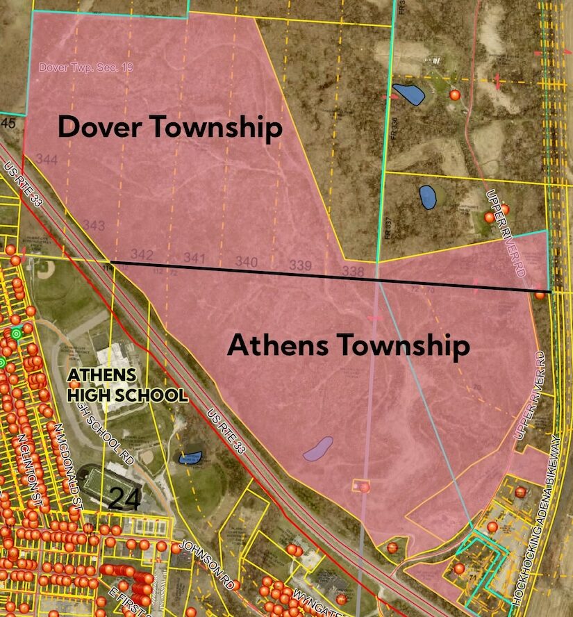A map showing property lines