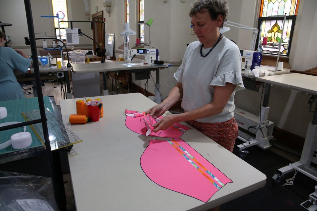 Person working with fabric