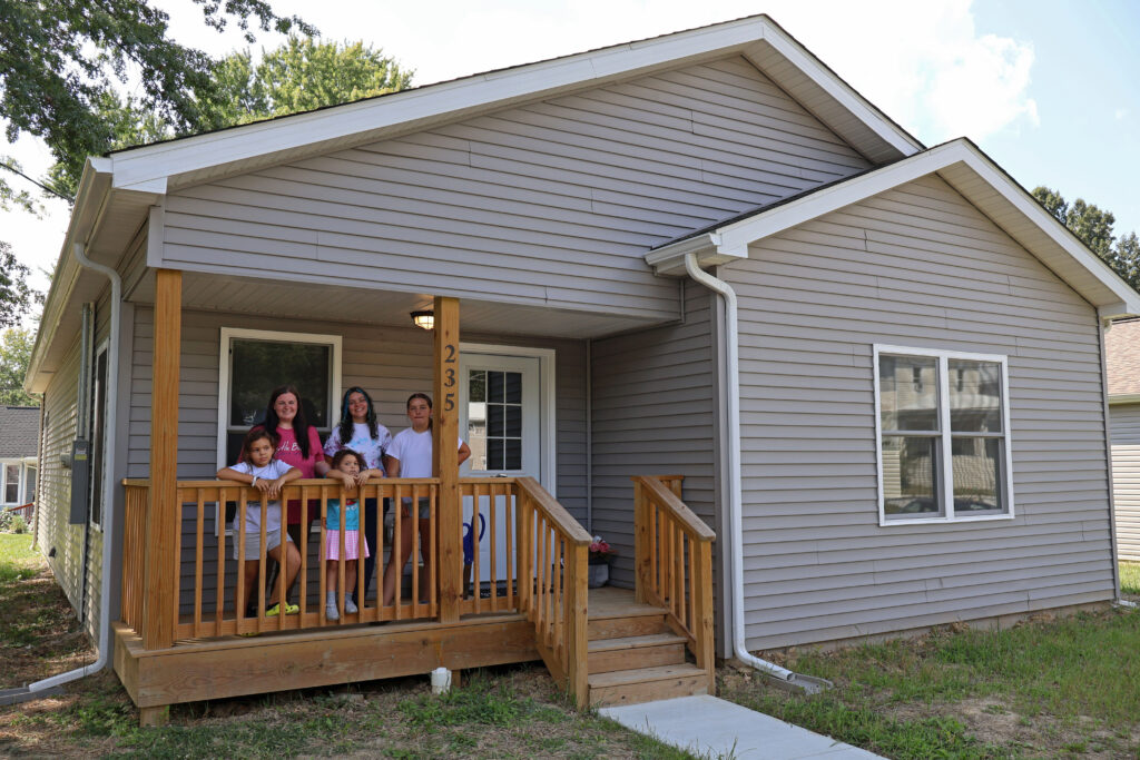 Group of people on a front porch