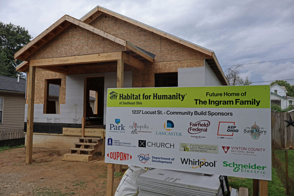 A Habitat home currently under construction on Locust St. 