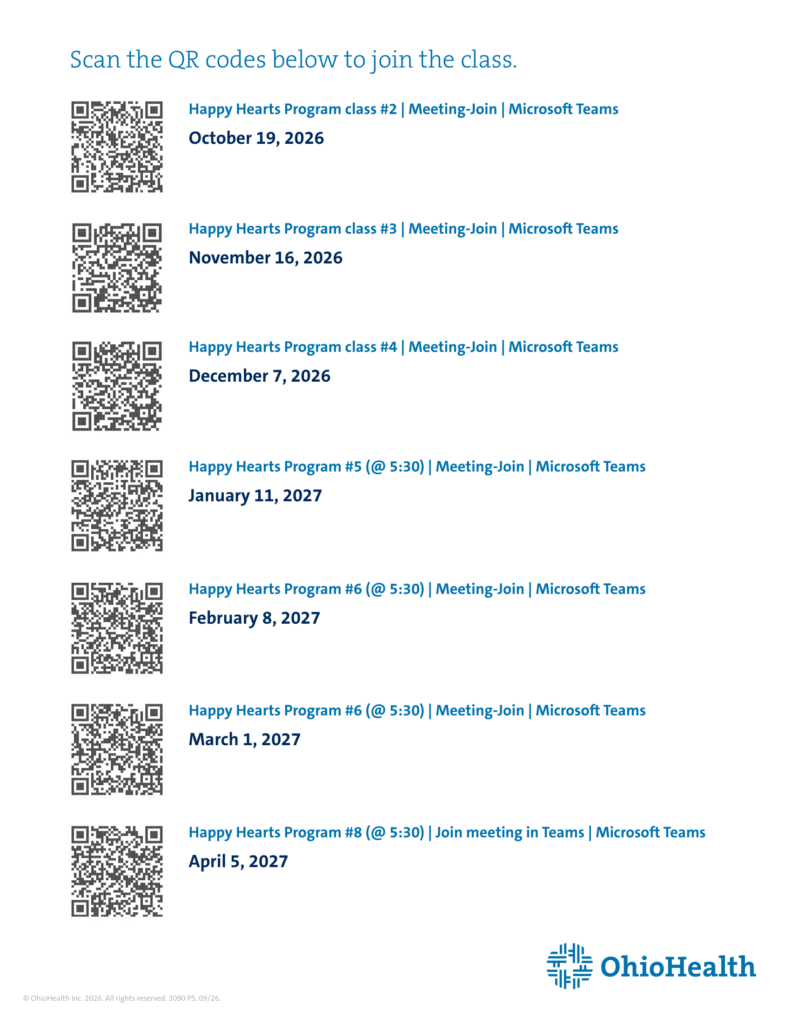 QR codes to scan to attend the meetings.